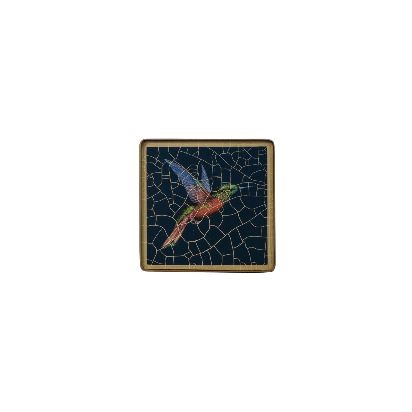 Square coaster, Hummingbird on azure blue    £23