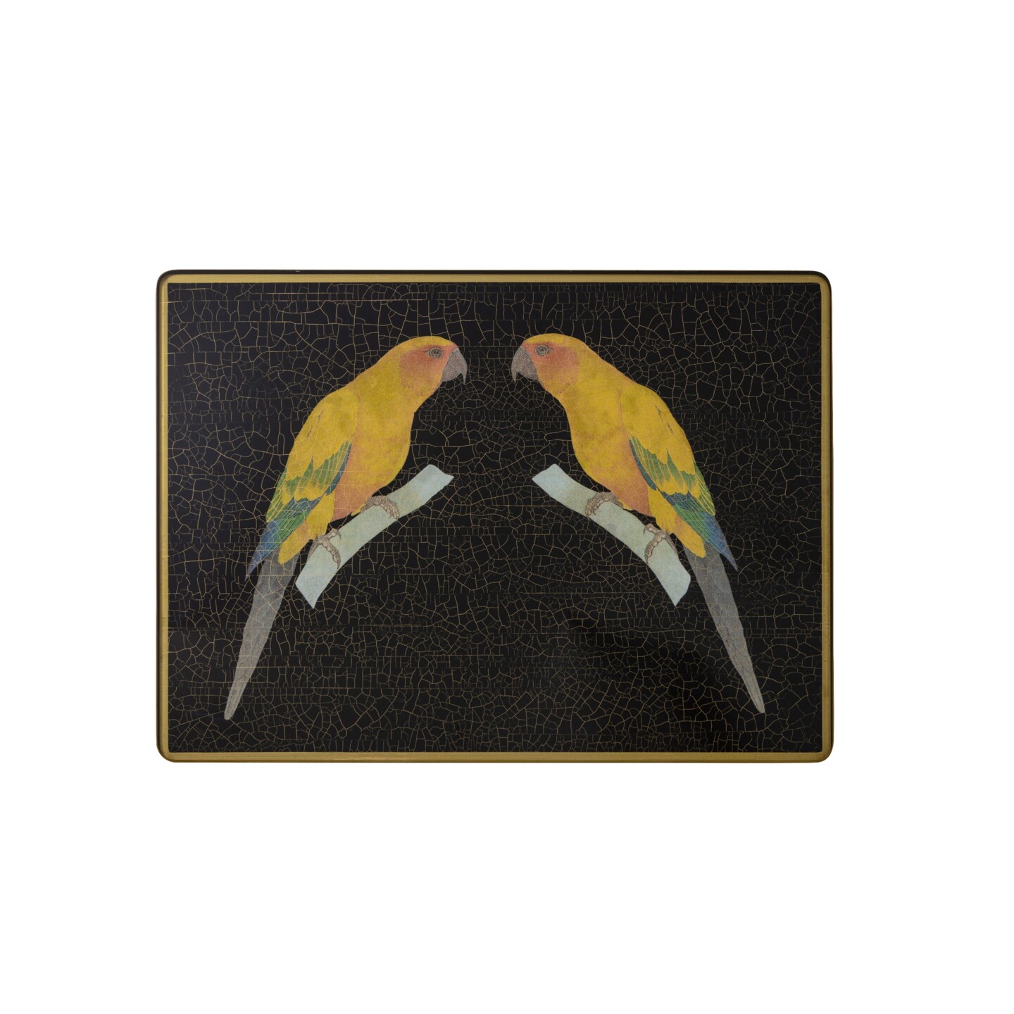 Large Rectangular Tablemat, Parrots on black    £41