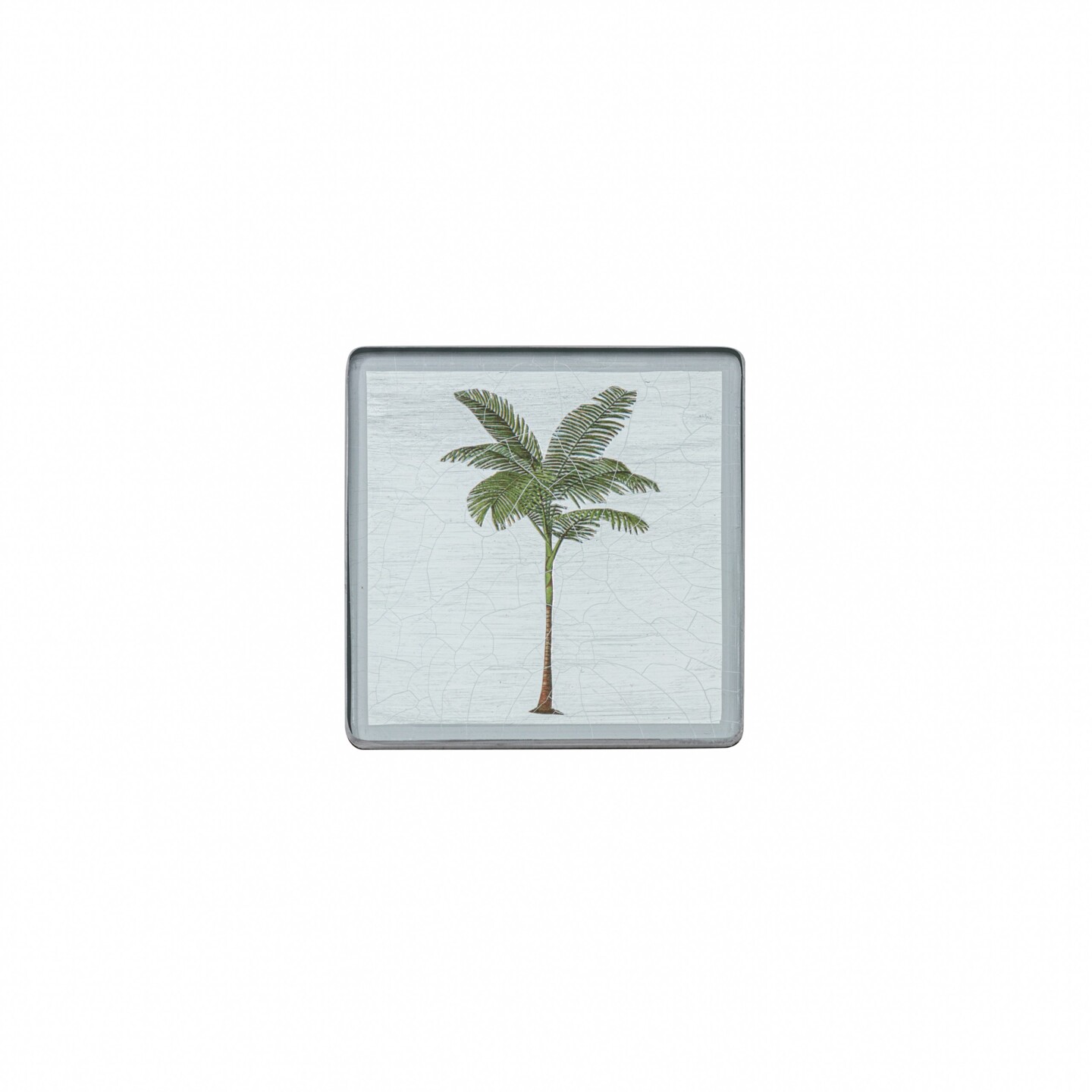 Square coaster, Palm Tree on silver leaf    £23
