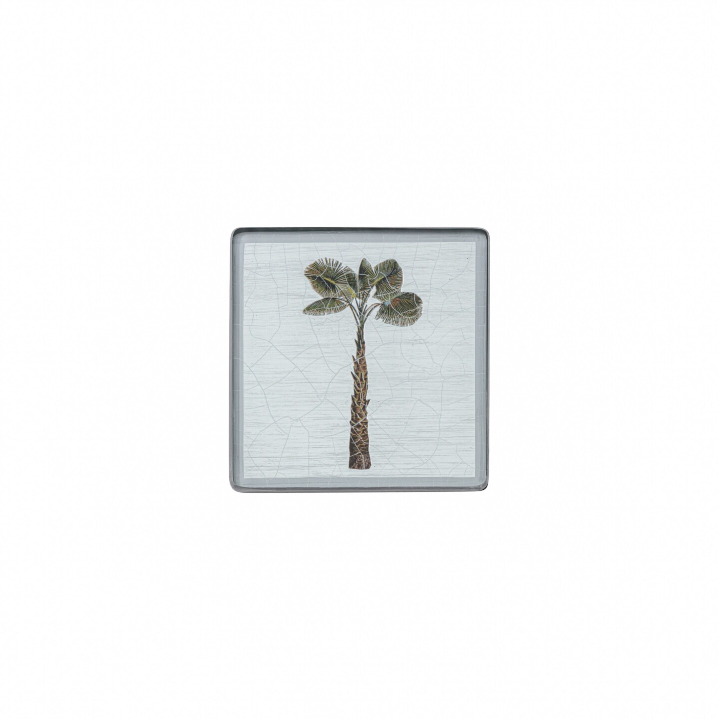 Square coaster, Palm Tree on silver leaf    £23