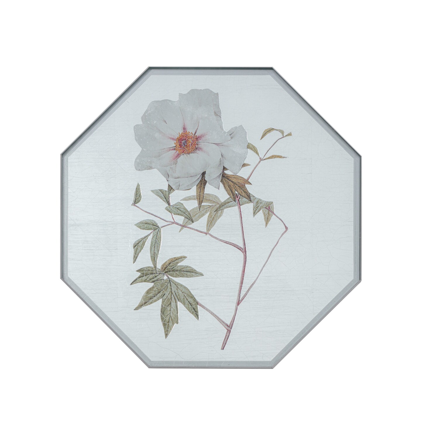 Small Octagonal Tablemats, Summer Flowers on silver leaf    £41